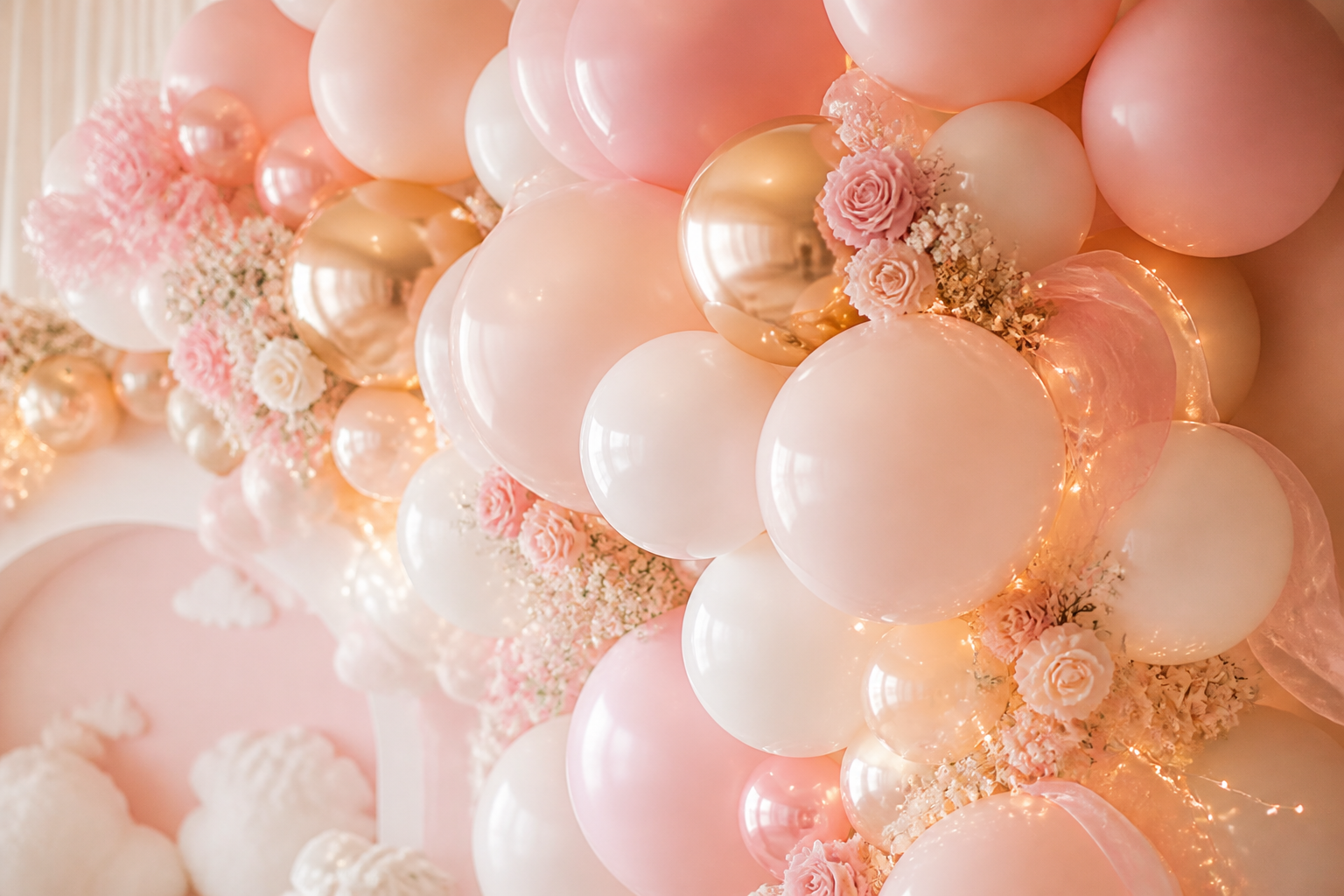 Blush balloon garland